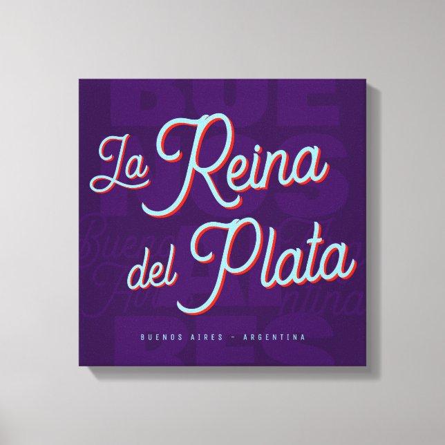 Buenos Aires "La Reina del Plata" typography art   Canvastryck (Framsida)