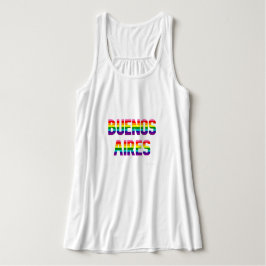 Buenos Aires Pride Flowy T Shirt W. | Regnbåge Fla Linne Med Racerback