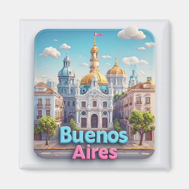 Buenos Aires Resminär Suvenir 💙 Magnet (Framsidan)