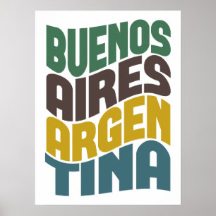 Buenos Aires Retro Argentina vinkar Poster