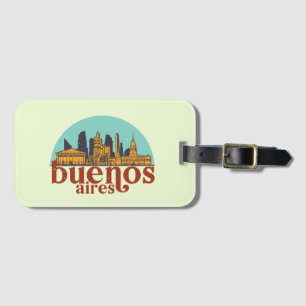 Buenos Aires Retro City Skyline Cityscape Art Bagagebricka