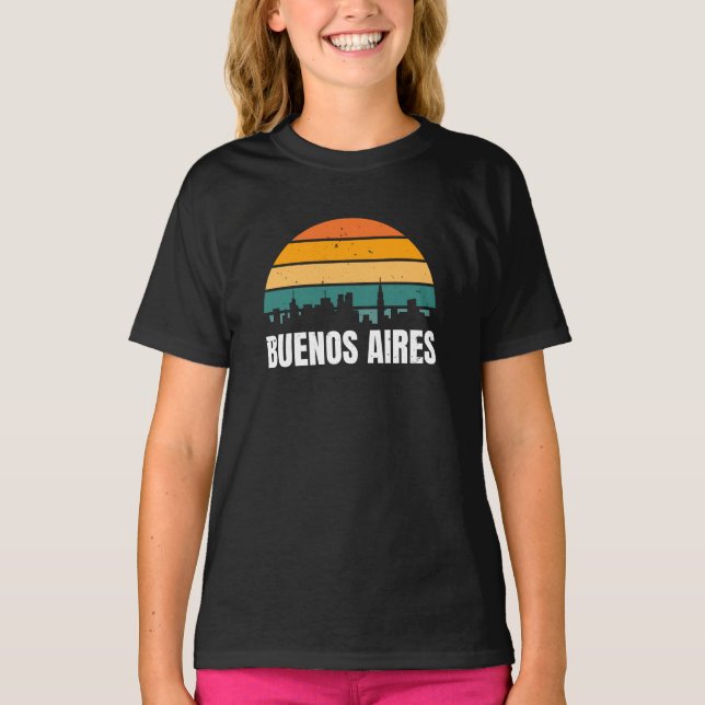 Buenos Aires Retro T Shirt (Framsida)