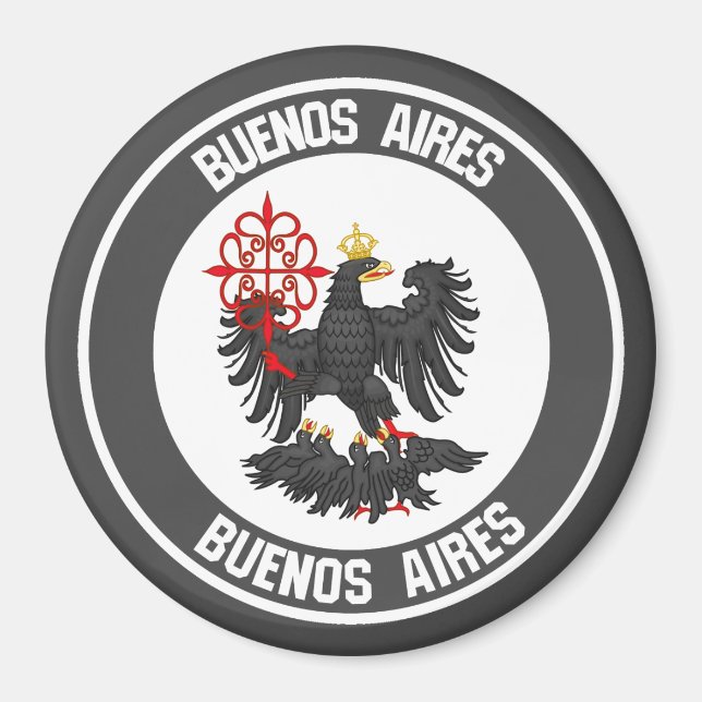 Buenos Aires Round Emblem Magnet (Framsidan)