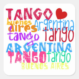 Buenos Aires tango Fyrkantigt Klistermärke