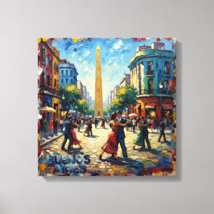 Buenos Aires Tango Gatuscen Utsträckt Canvas