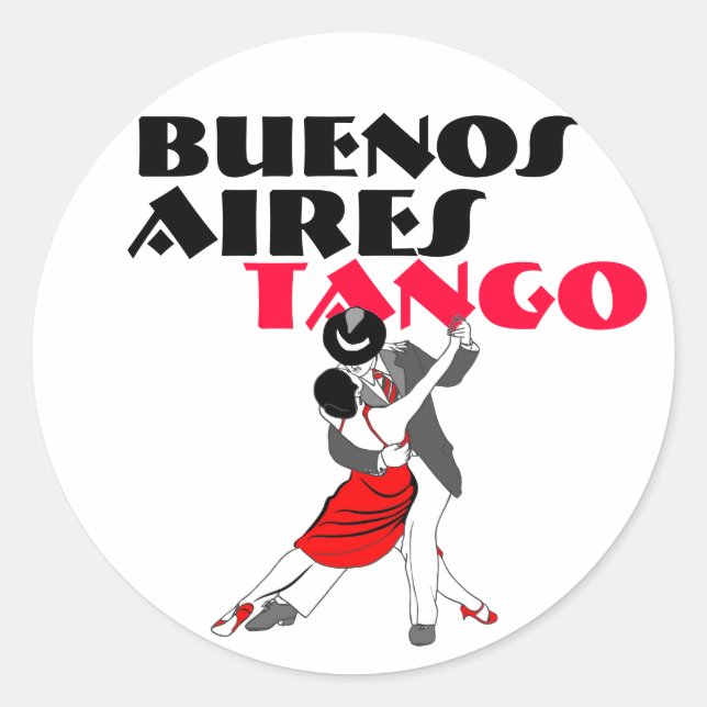 Buenos Aires Tango Runt Klistermärke (Framsida)