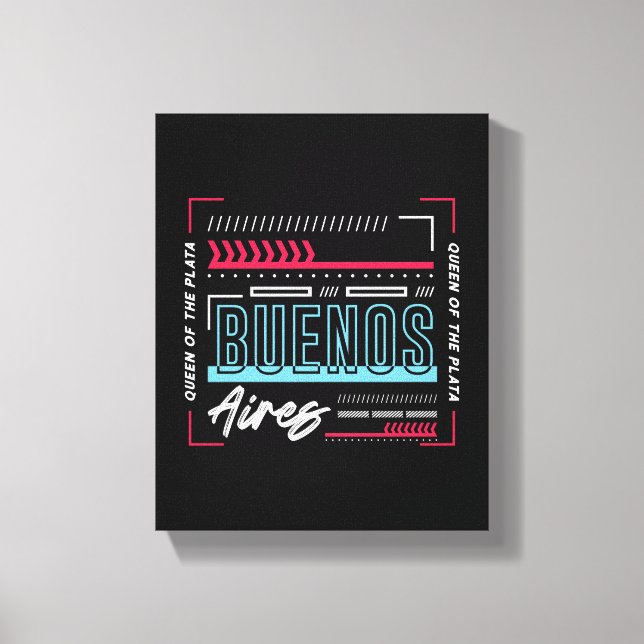 Buenos Aires Typografi Grafik | Modern Argentina Canvastryck (Framsida)