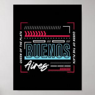 Buenos Aires Typografi Grafik Modern Argentina Poster