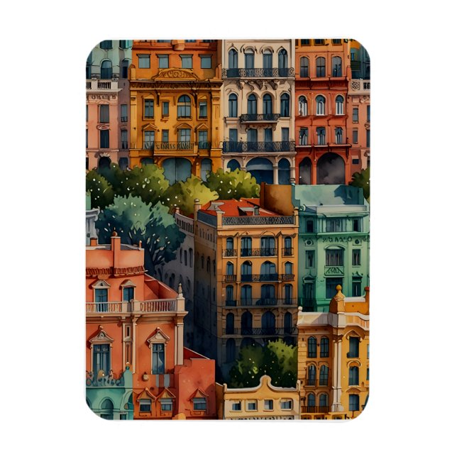 Buenos Aires vattenfärgkonst Magnet (Vertikal)