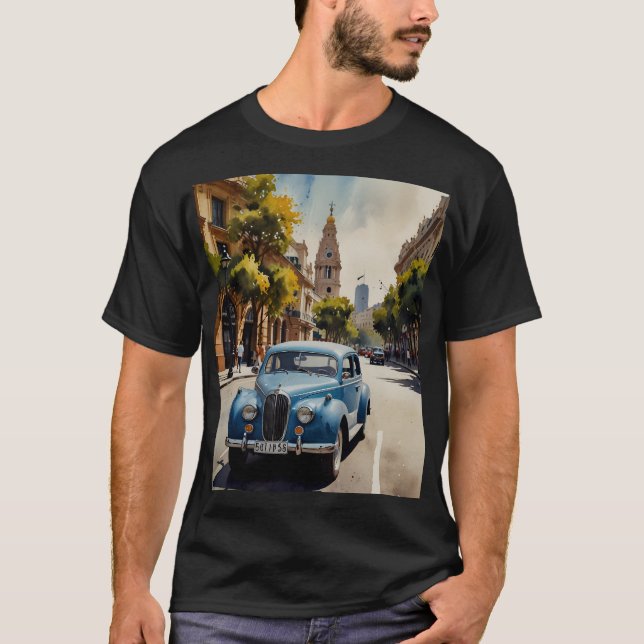 Buenos Aires vattenfärgkonst T Shirt (Framsida)