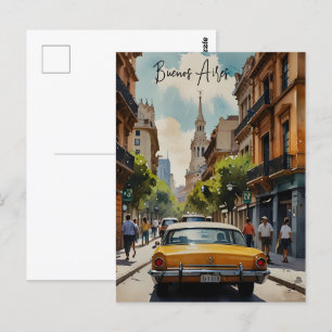 Buenos Aires vattenfärgkonst Vykort
