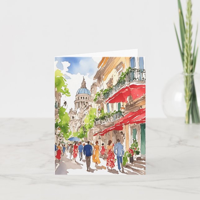Buenos Aires Watercolor Stationery Kort (Framsida)