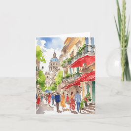 Buenos Aires Watercolor Stationery Kort