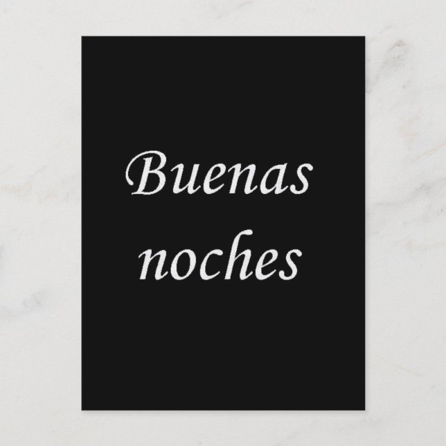 BUENOS NOCHES GOODNIGHT SPANISH LANGUAGE ÖNSKEMÅL  VYKORT (Framsida)