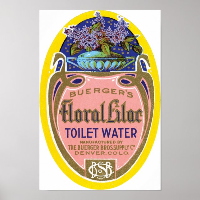 Buergers Blommigt Lilac Toilet Vatten Poster (Framsidan)