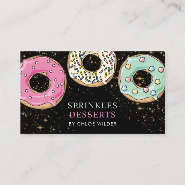 Buery Pastry Chef Sprinkled Donuts Visitkort (Framsida)