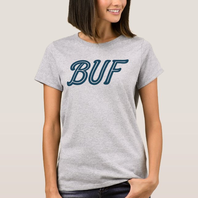 BUF Buffalo flygplatskod - Buffalo NY Aviation T Shirt (Framsida)