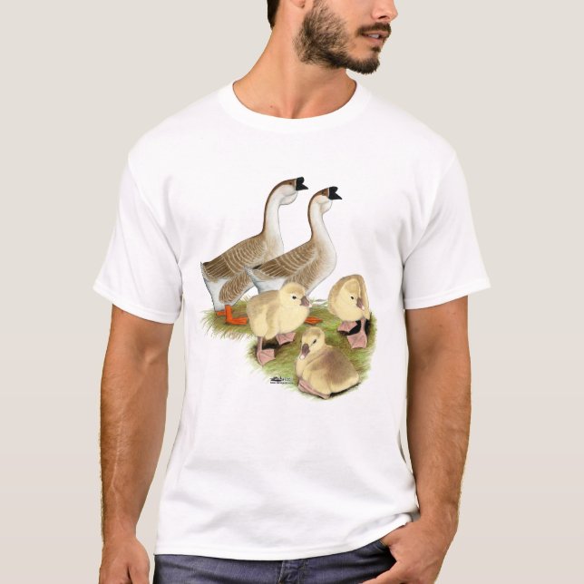 Buff Afrikansk Gås Familj Tee Shirt (Framsida)