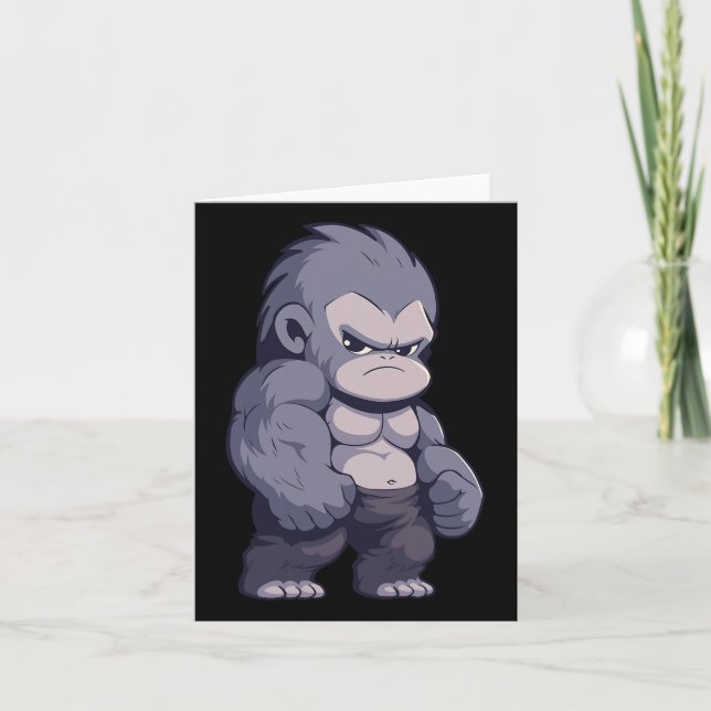 Buff Alpha Silverback Gorilla Ape Design Boxing Go Kort (Framsida)