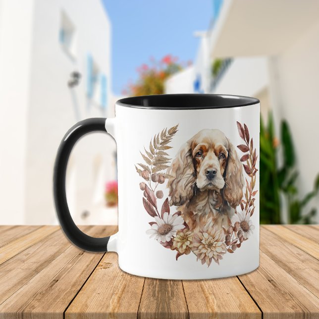 Buff American Cocker Spansk Hund Höstutandning Mugg (Skapare uppladdad)
