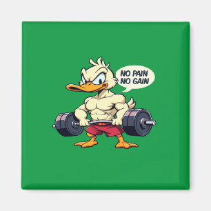 Buff Anka No Pain No Gain Gym Workout Tecknad Magnet