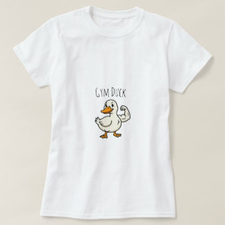 Buff anka som flexar biceps Rolig gymträning T Shirt