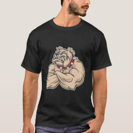 Buff Bulldog Muscle Gym Motivation Character Art T Shirt