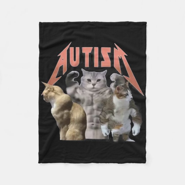 Buff Cats Autism Meme  Fleecefilt (Framsidan)
