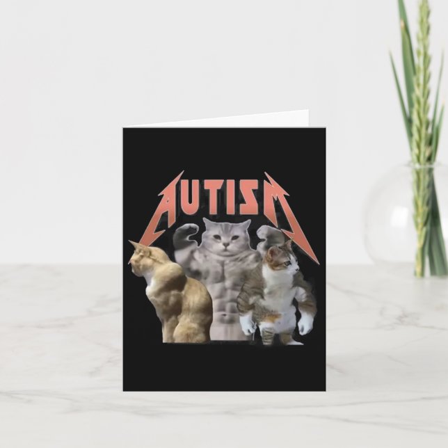 Buff Cats Autism Memme Kort (Framsida)