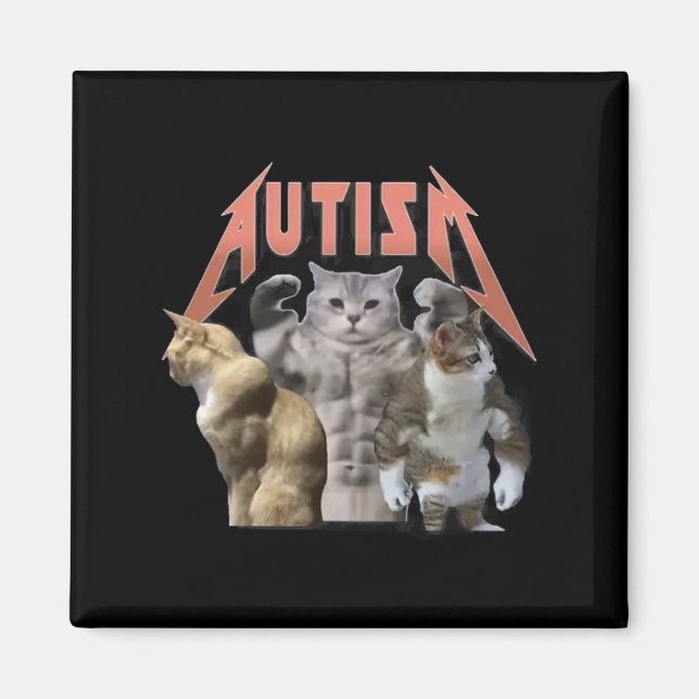 Buff Cats Autism Memme Magnet (Framsidan)