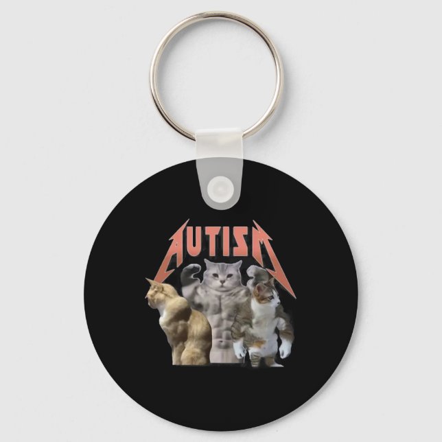 Buff Cats Autism Memme Nyckelring (Framsida)