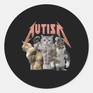 Buff Cats Autism Memme Runt Klistermärke