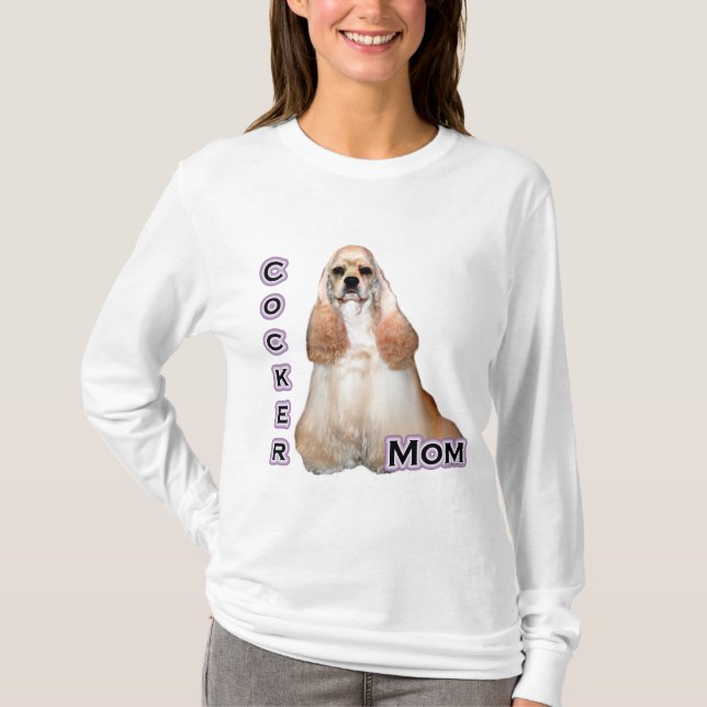 Buff Cocker Spaniel Mamma; Cocker Spaniel Mamma T Shirt (Framsida)