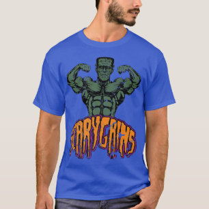 Buff Frankenstein Scary Gains Halloween Gym Workou T Shirt