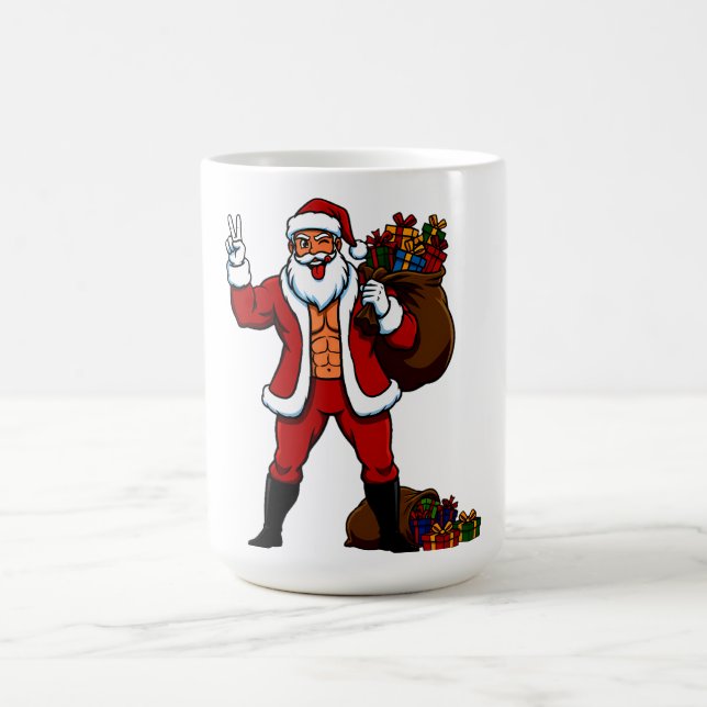 Buff Julenisse Fredstecken! Revor Abs & Roligt Jul Kaffemugg (Center)