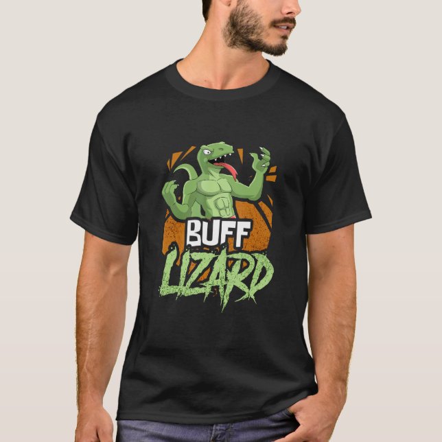 Buff Lizard kan krossa dig med små djurskydd T Shirt (Framsida)