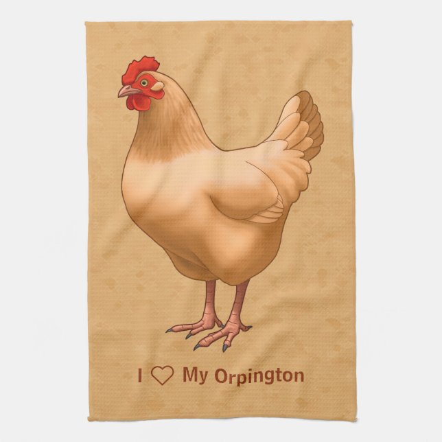 Buff Orpington Chicken Hen Kökshandduk (Vertikal)