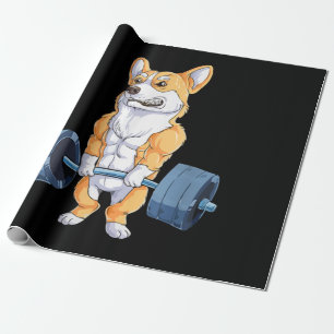 Buff Power Liiting Corgi BodyBuilder Presentpapper