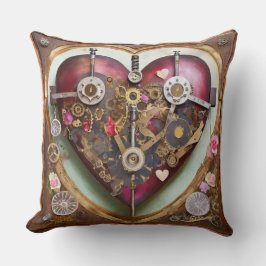Buff Red Heart Steampunk Series Kudde
