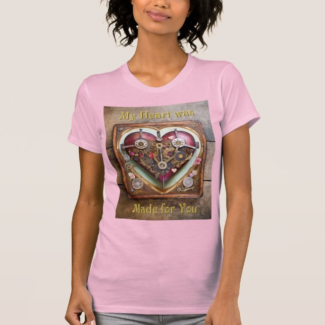 Buff Red Heart Steampunk Series T Shirt (Framsida)