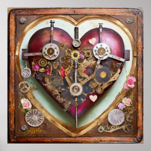 Buff Röda Hjärta Steampunk-serien Poster
