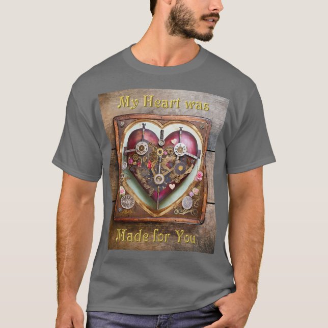 Buff Röda Hjärta Steampunk-serien T Shirt (Framsida)