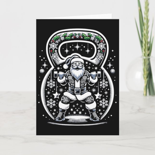 Buff Santa Kettlebell jul Kort (Framsida)
