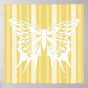 Buff Victorian Dam Rand med Butterfly Poster