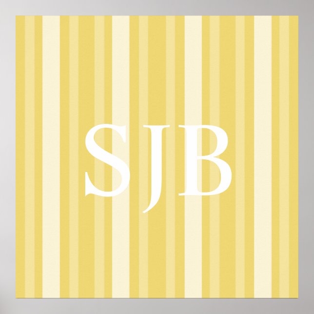 Buff Victorian Dam Rand med Monogram Poster (Framsidan)