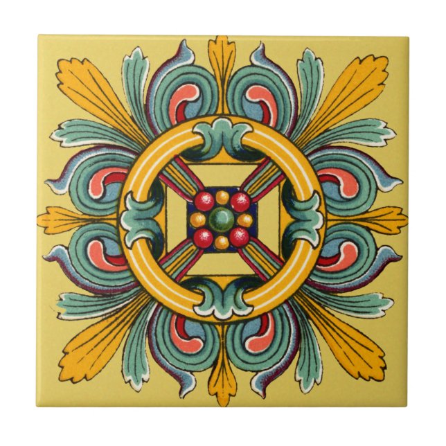 Buff Victorian Tile Design Kakelplatta (Framsidan)