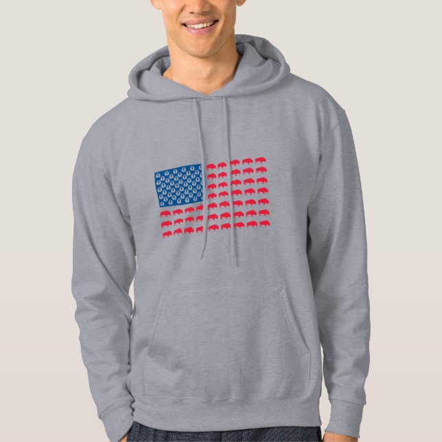 Buffalo American Flagga Hoodie (Framsida)