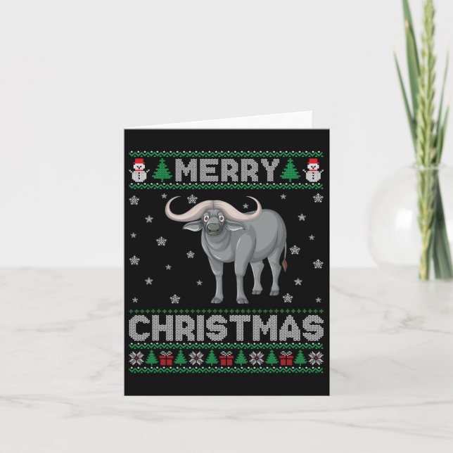 Buffalo Animal Manar Women Kids Ugly jul Sweat Kort (Framsida)