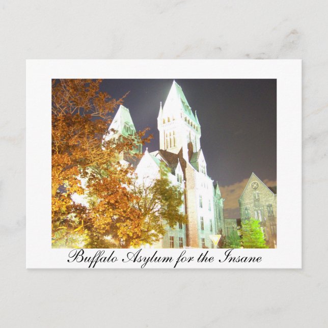 Buffalo Asylum för den införnuftiga Vykort (Framsida)