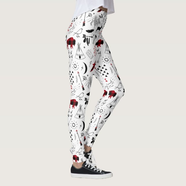 Buffalo Äventyr Black and Red Play ID599 Leggings (Höger)